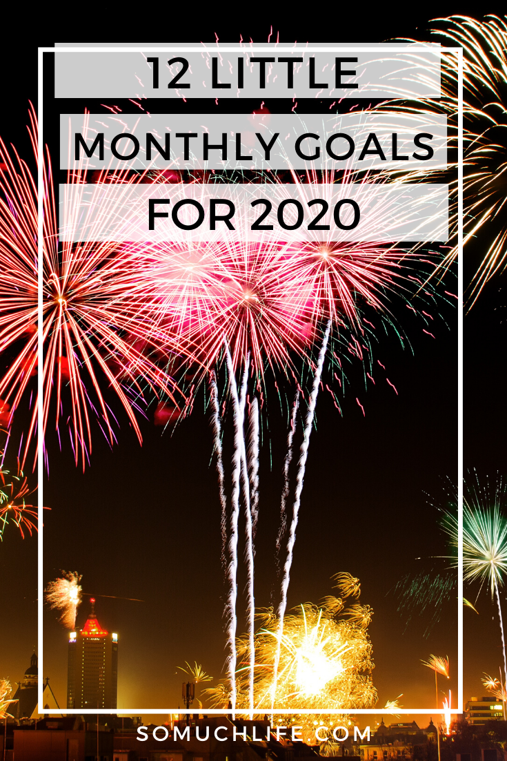 12 little monthly goals for 2020