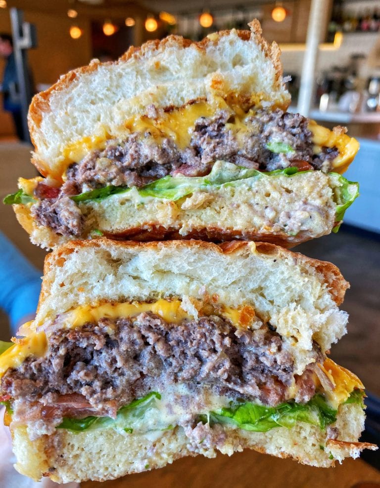 This burger is just $5 during happy hour, and it's included on my guide to the best burgers in Austin!