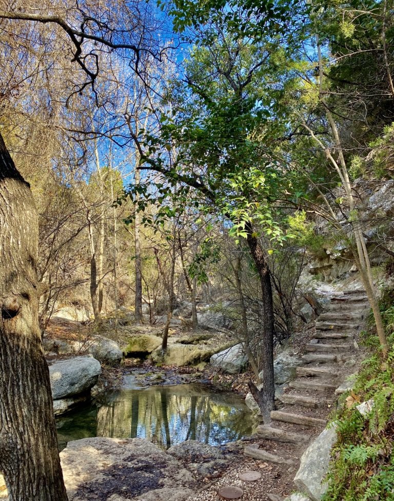 River Place Trail in Austin provides a challenging hiking experience.