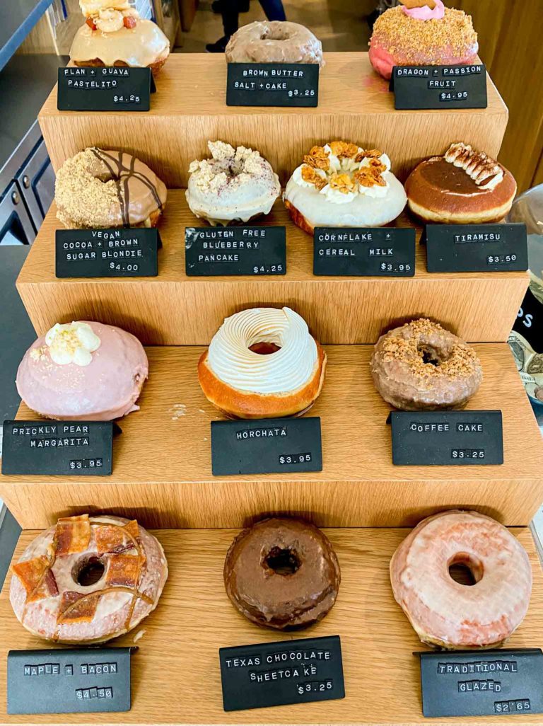 display of donuts at The Salty Donut Austin