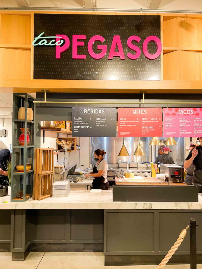 Taco Pegaso storefront at Fareground