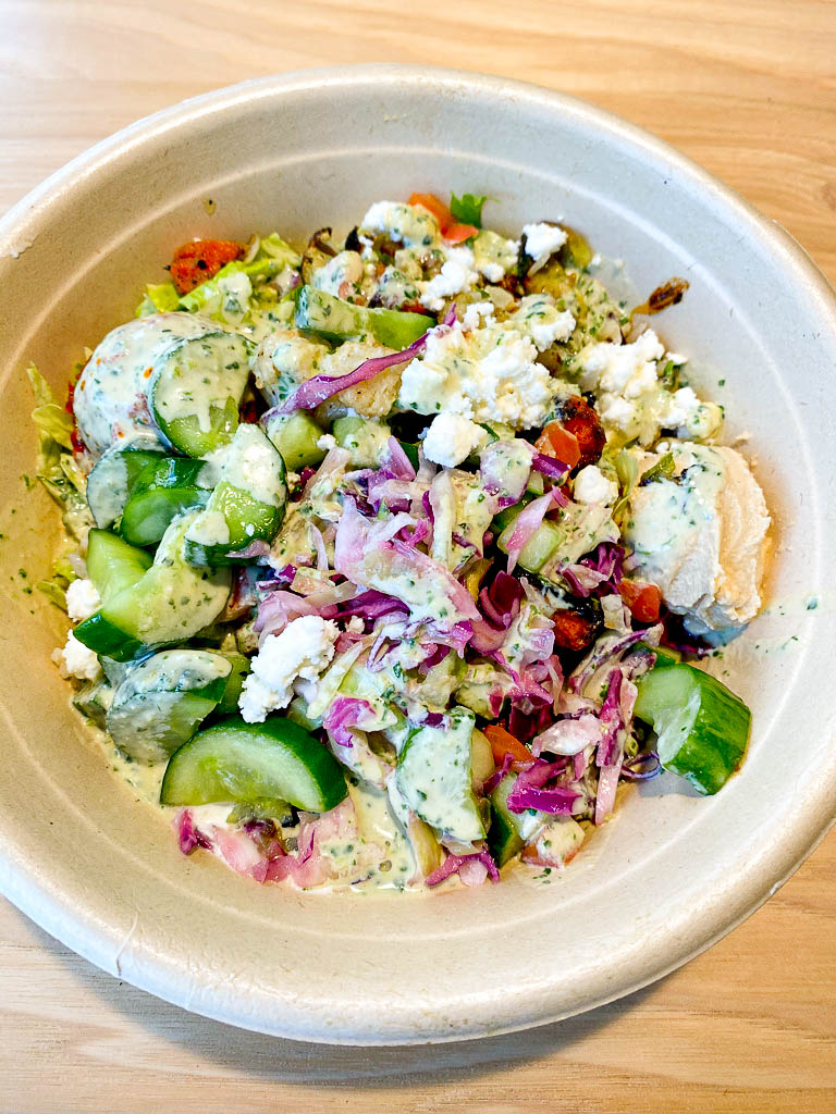 a healthy bowl from Cava in Austin