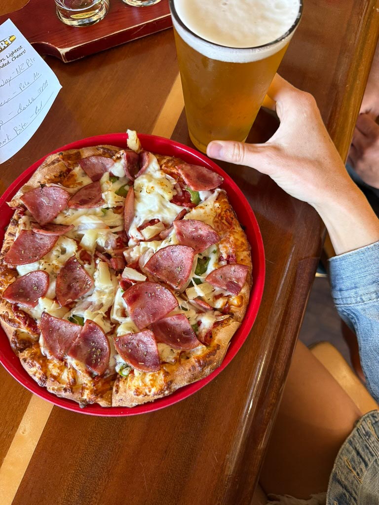 pizza and beer at Pizza Port